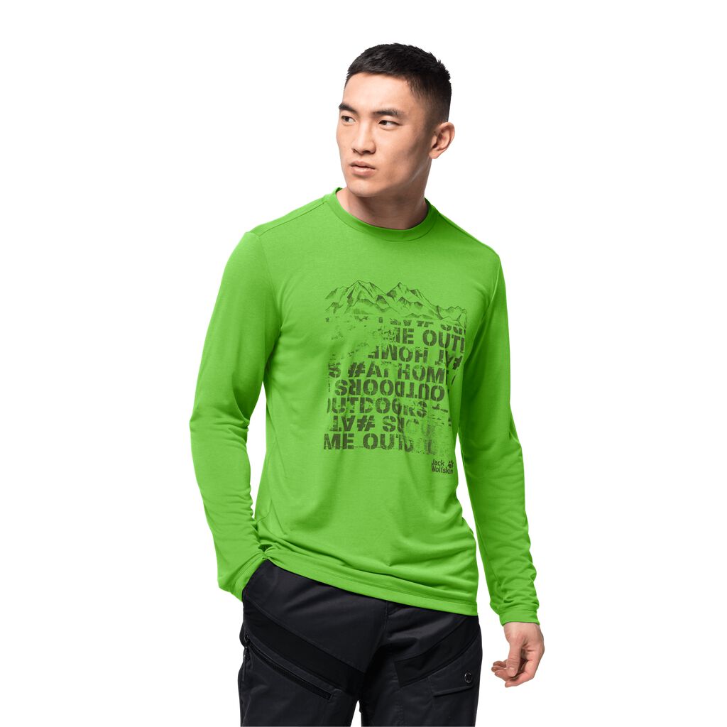 Jack Wolfskin CROSSTRAIL PEAK LONGSLEEVE Haut Homme Vert - CSEGHOD-49